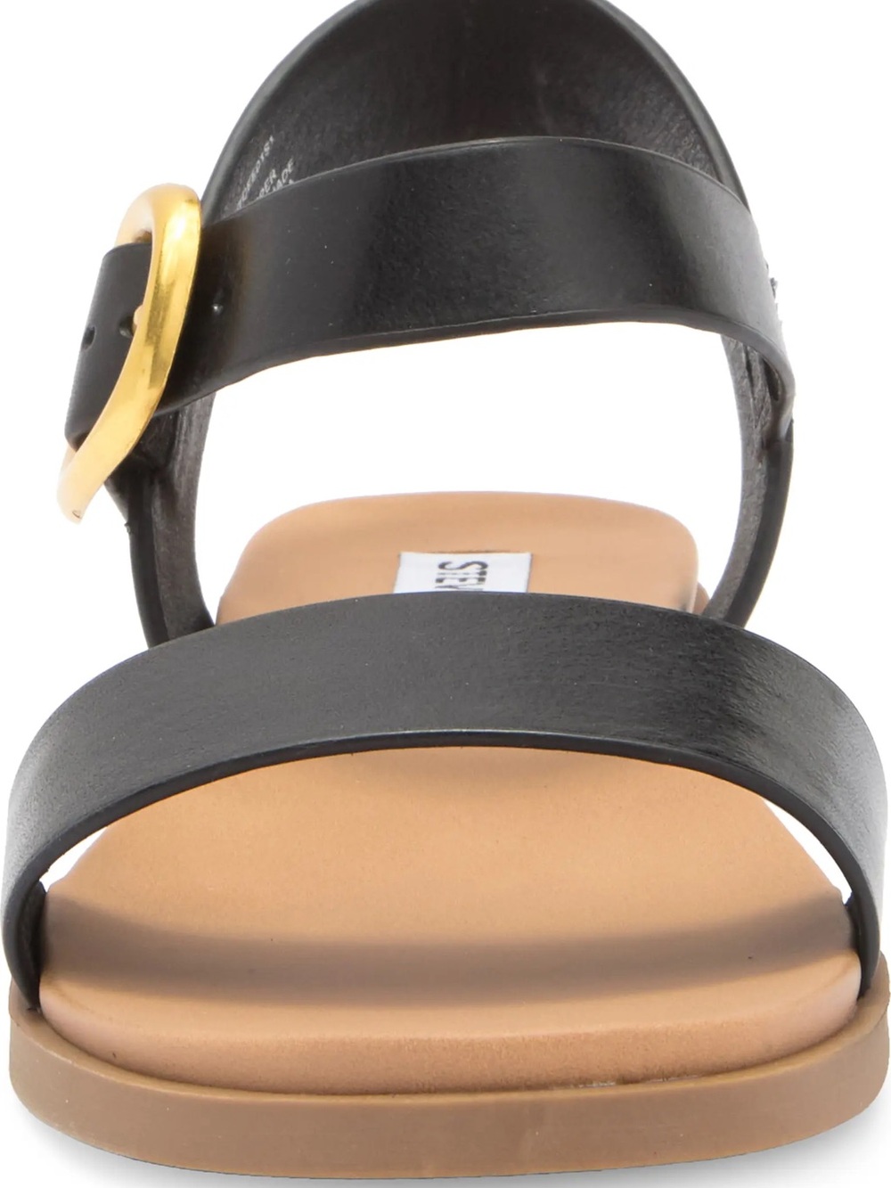 Steve Madden Tacee Black Leather Sandals - Picture 3 of 8